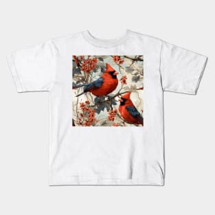 North American Birds - Cardinal Kids T-Shirt